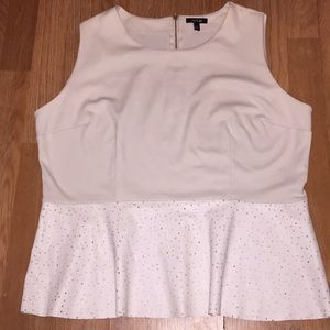 Apt. 9 creme peplum top XL